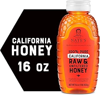 Nate's California 100% Pure, Raw & Unfiltered Honey - 16 oz. Squeeze Bottle - All-natural Sweetener