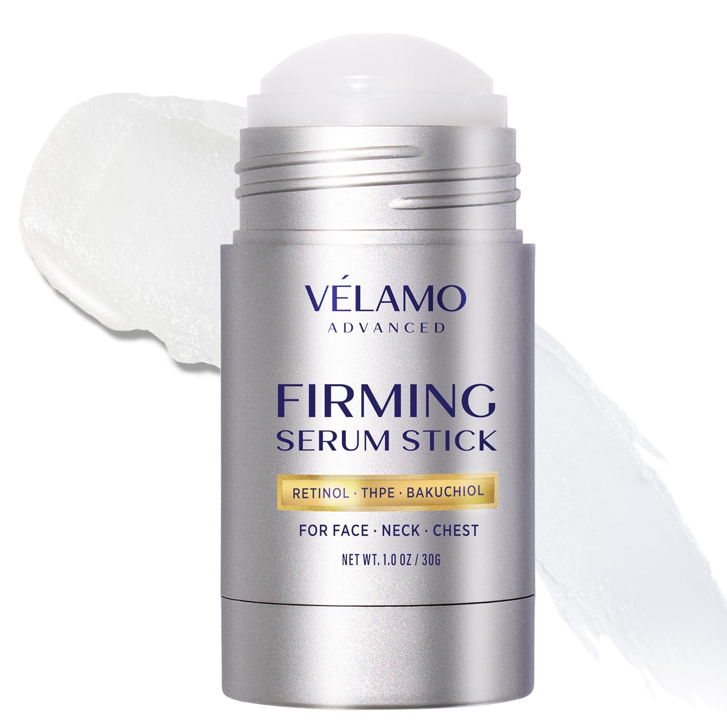 VELAMO ADVANCED Retinol Firming Serum Stick: Visibly Tightens, Smooths & Firms Wrinkles, Laugh Lines with Bakuchiol, THPE & Antioxidants for Face, Neck & Chest - Works as Silicone Scar Stick 1oz/30g