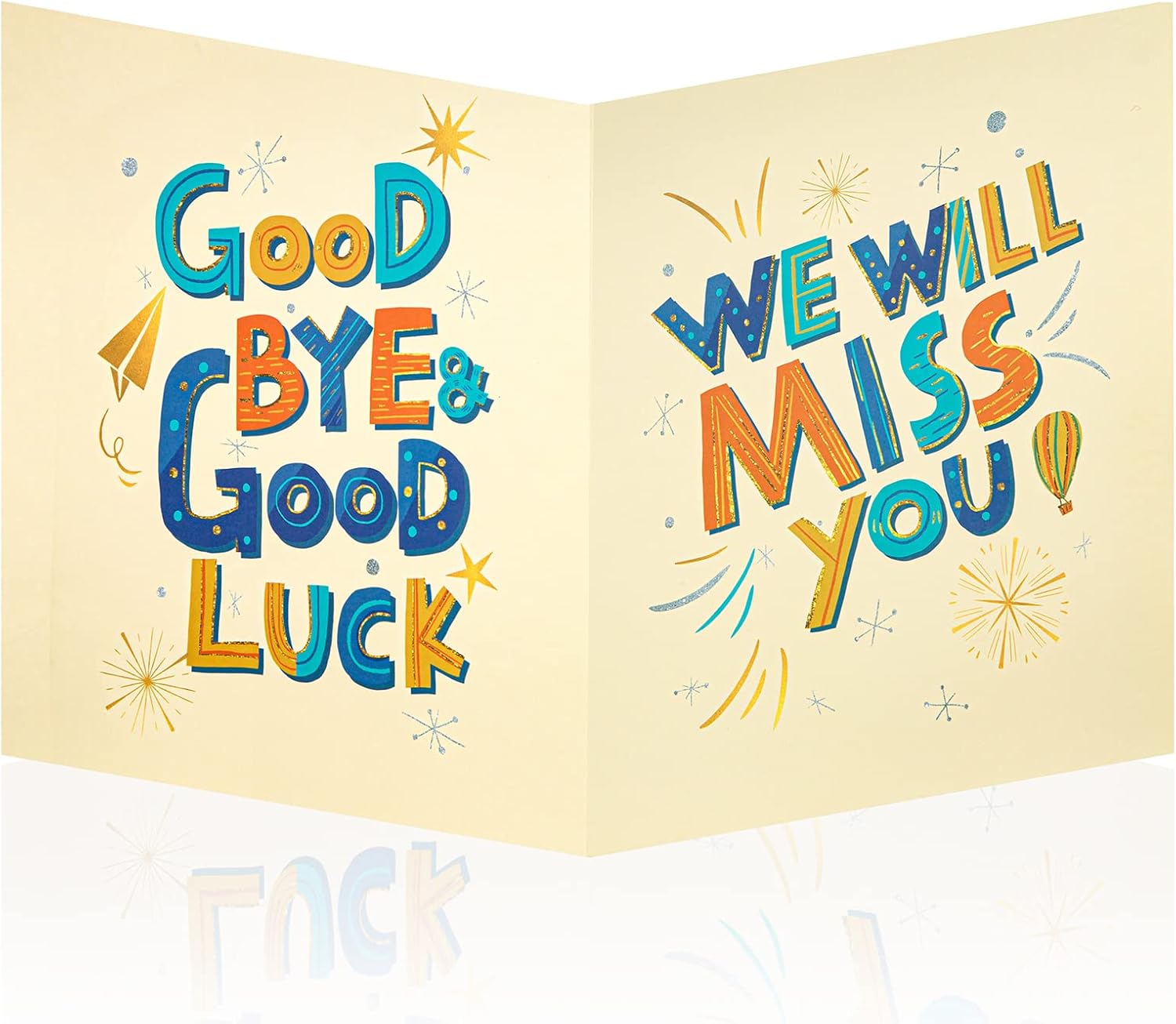 Jumbo Farewell Greeting Card, 13.8 x 21.6 Inch Good Luck Office Signature Card, We Will Miss You Goodbye Card, Large Going Away Card for Colleague, Retirement, Going Away Gift for Coworker Men