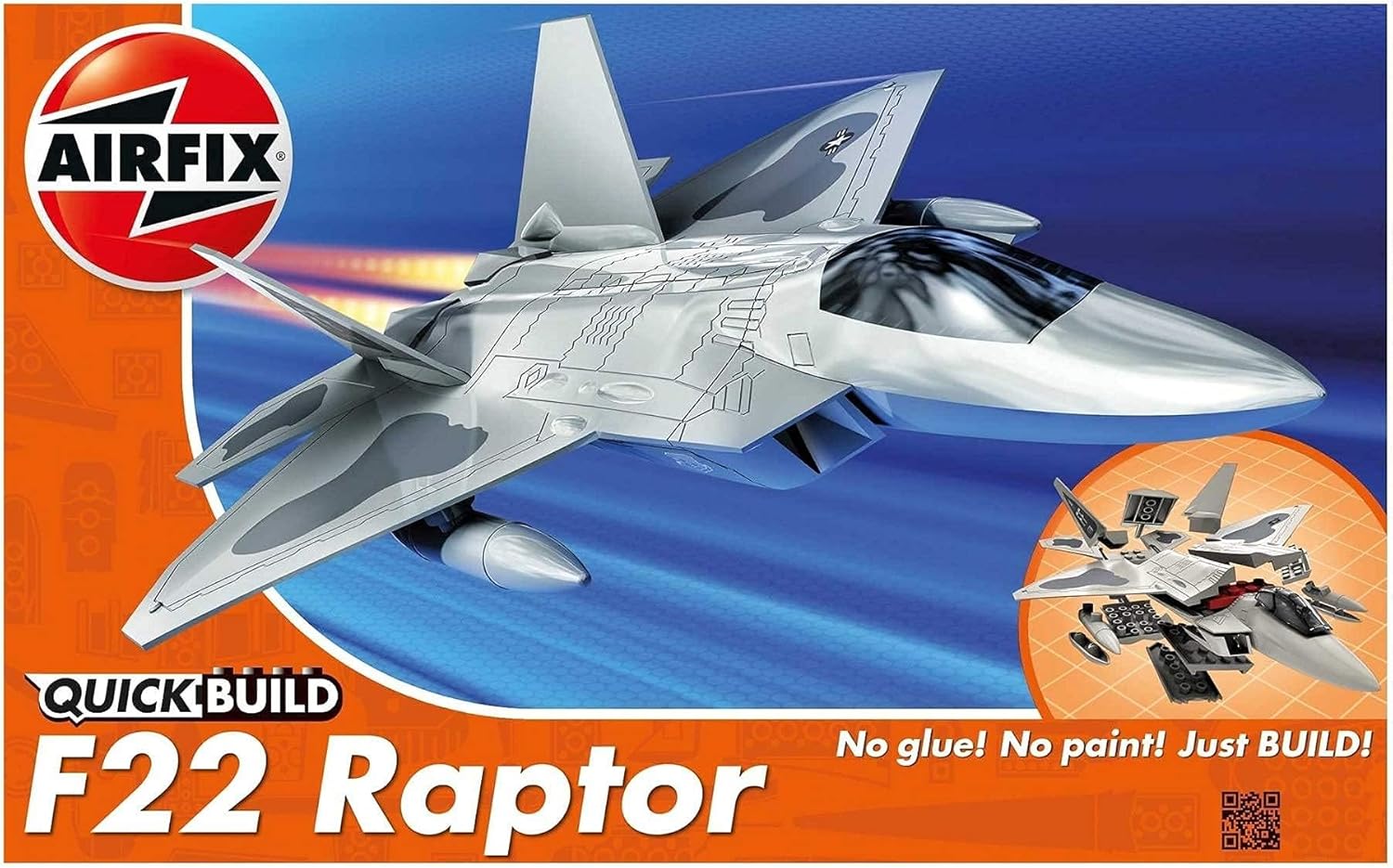 Airfix QUICKBUILD Model Aircraft Kits - J6005 F22 Raptor Model Building Kit for Kids 6+, Construction Plane Toys for Boys & Girls - Fighter Jet Planes & Toy Aeroplane Sets, Plane Enthusiast Gifts