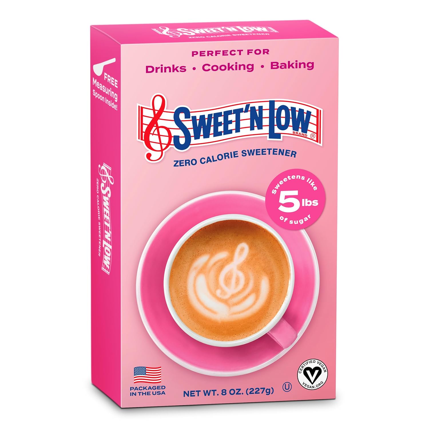 Sweet'N Low Zero Calorie Bulk Sweetener, 8 oz. Box, Granulated Sugar Substitute for Baking, Coffee, Tea and More, Kosher & Gluten Free, Low Glycemic Index