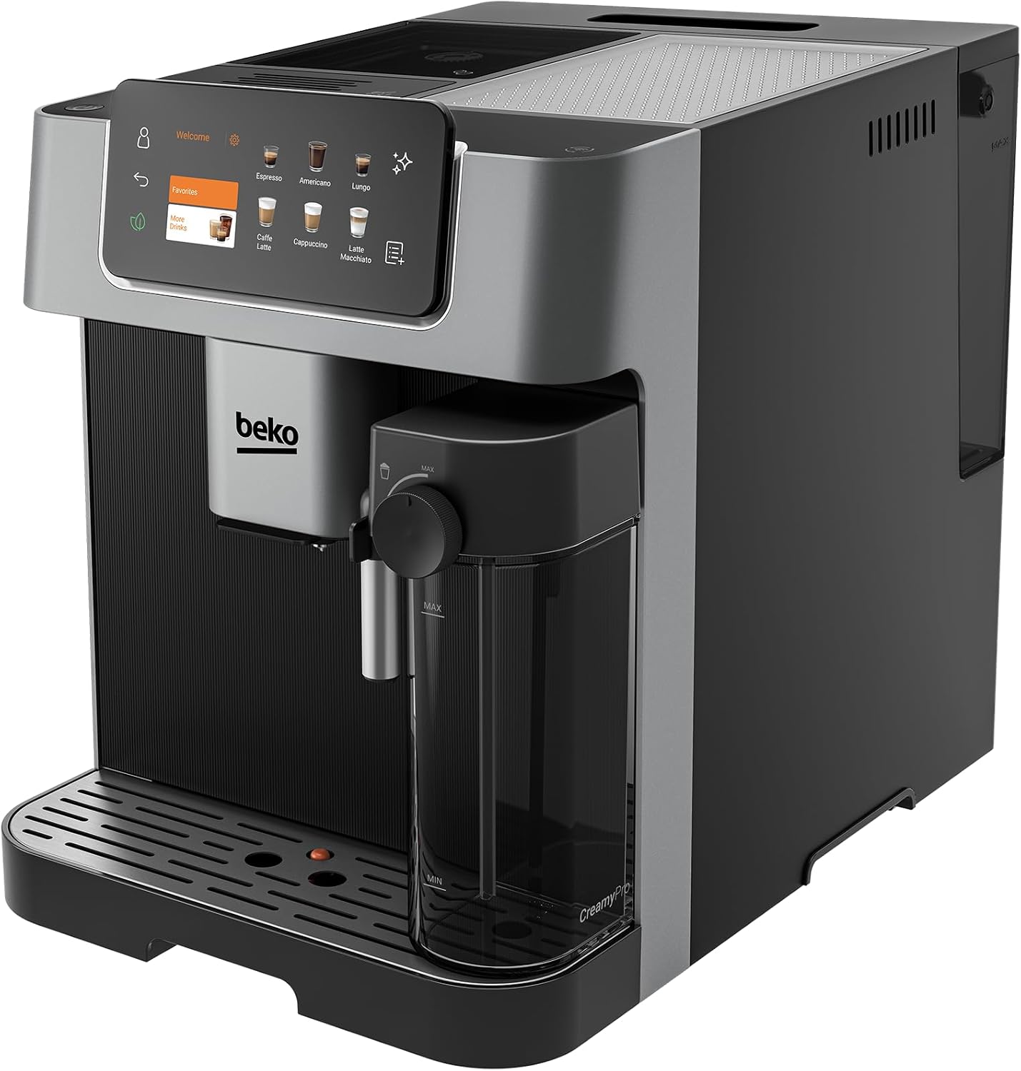 Beko Bean to Cup Coffee Espresso Machine CaffeExperto CEG7348X | WiFi Connected | Milk Jug | TFT Colour Touch Screen Panel | 18 Coffee Options | Cold Brew | Fully Automatic, Silver