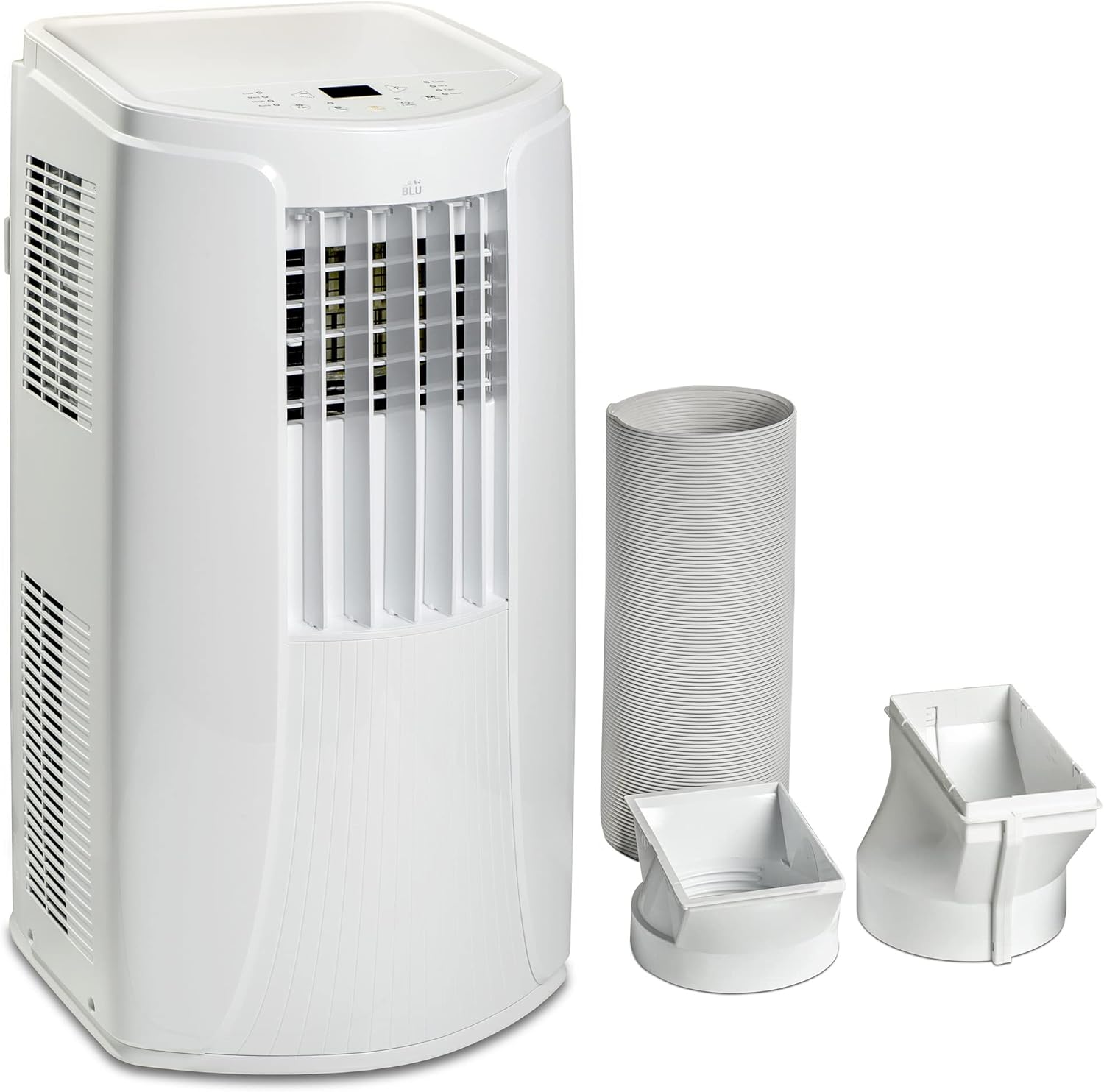 BLU12 12,000BTU Portable Air Conditioner, Heating, Cooling, Dehumidification and Fan, Remote Control, Window Sheet for UK Windows Included, for Rooms Up to 30 Square Metres