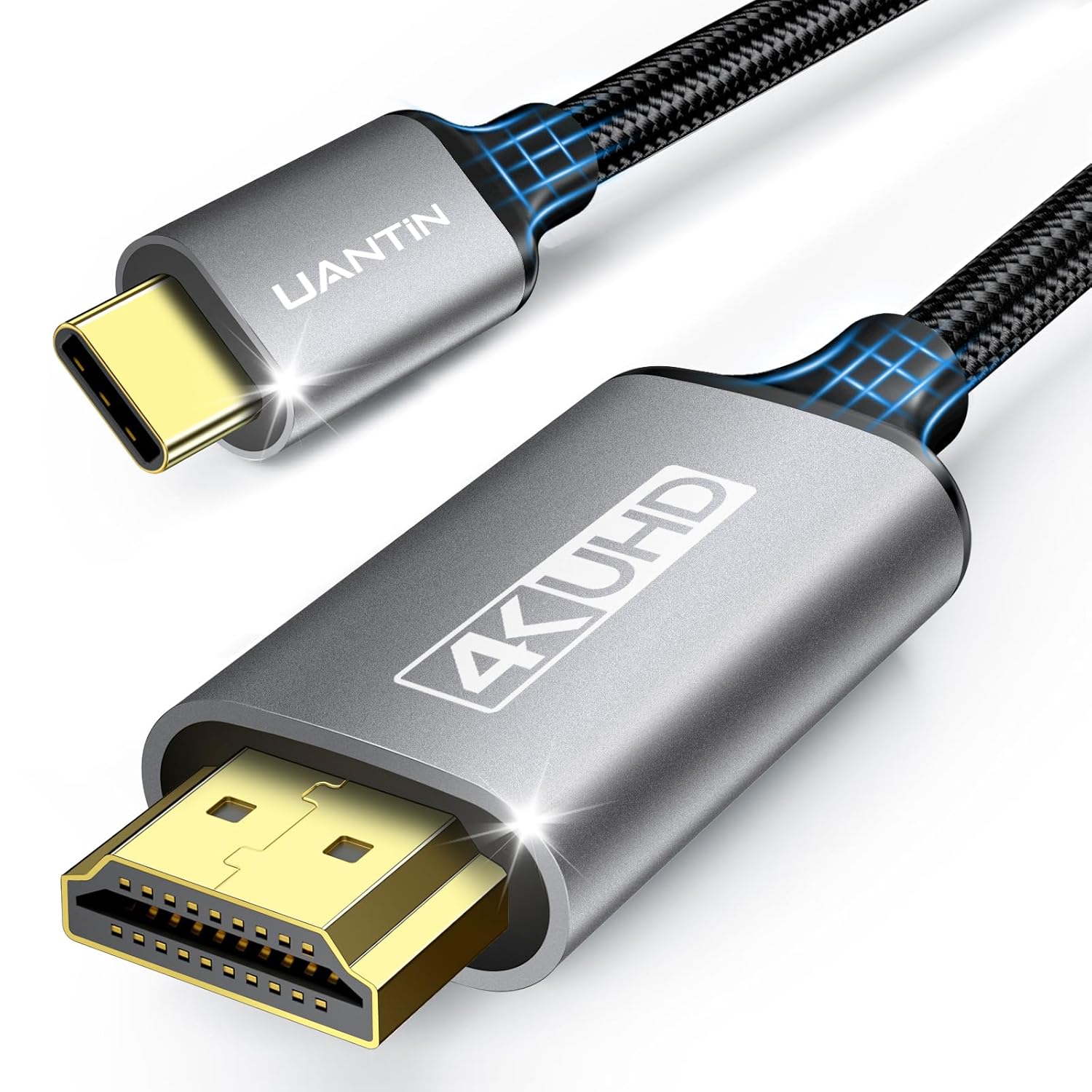 USB C to HDMI Cable 6Ft | 4K High-Speed USB 3.1 Type-C to HDMI Cord [Thunderbolt 3/4/5 Compatible] with MacBook, Galaxy S9 to S24, iPhone 15/16, iPad Pro, iMac, Surface