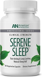 American Nutriceuticals - Sleep Serene Sleep Aid - for Adults - Melatonin 3mg - Long-Lasting - 60 Capsules