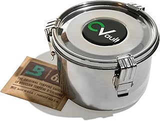 CVAULT by Boveda | 1 oz Storage Container | Smell-Proof, Air Tight & Light Resistant | Food Grade Stainless Steel | Includes 62% RH 8-gram Boveda Pack