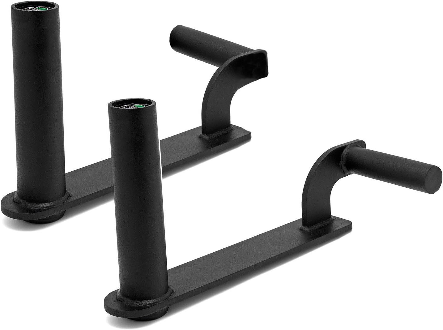 FringeSport Farmers Walk Handles Set of 2, Farmer Walk Carry Handles for Grip Strength and Workout - Weight Capacity 330lb Each - 7.75 inches Long Sleeves (Matte Black)