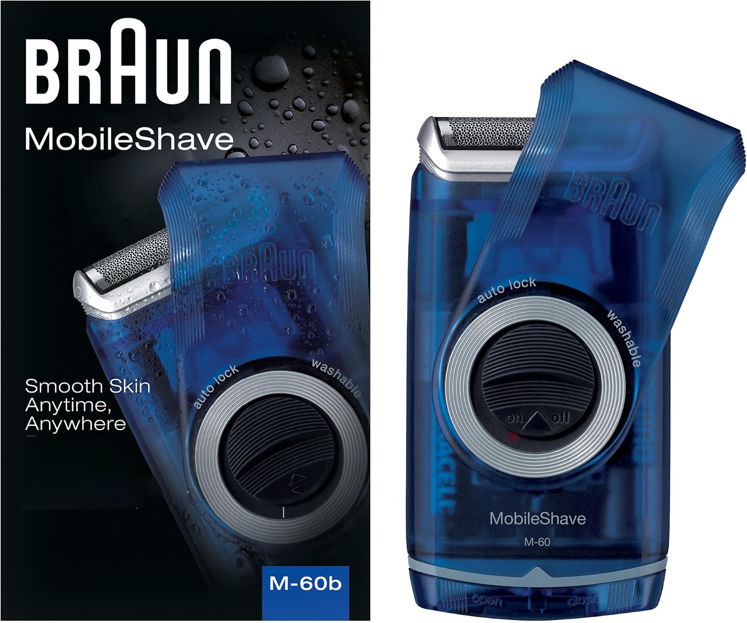 Braun Electric Razor for Men, M60b Mobile Electric Foil Shaver, Washable