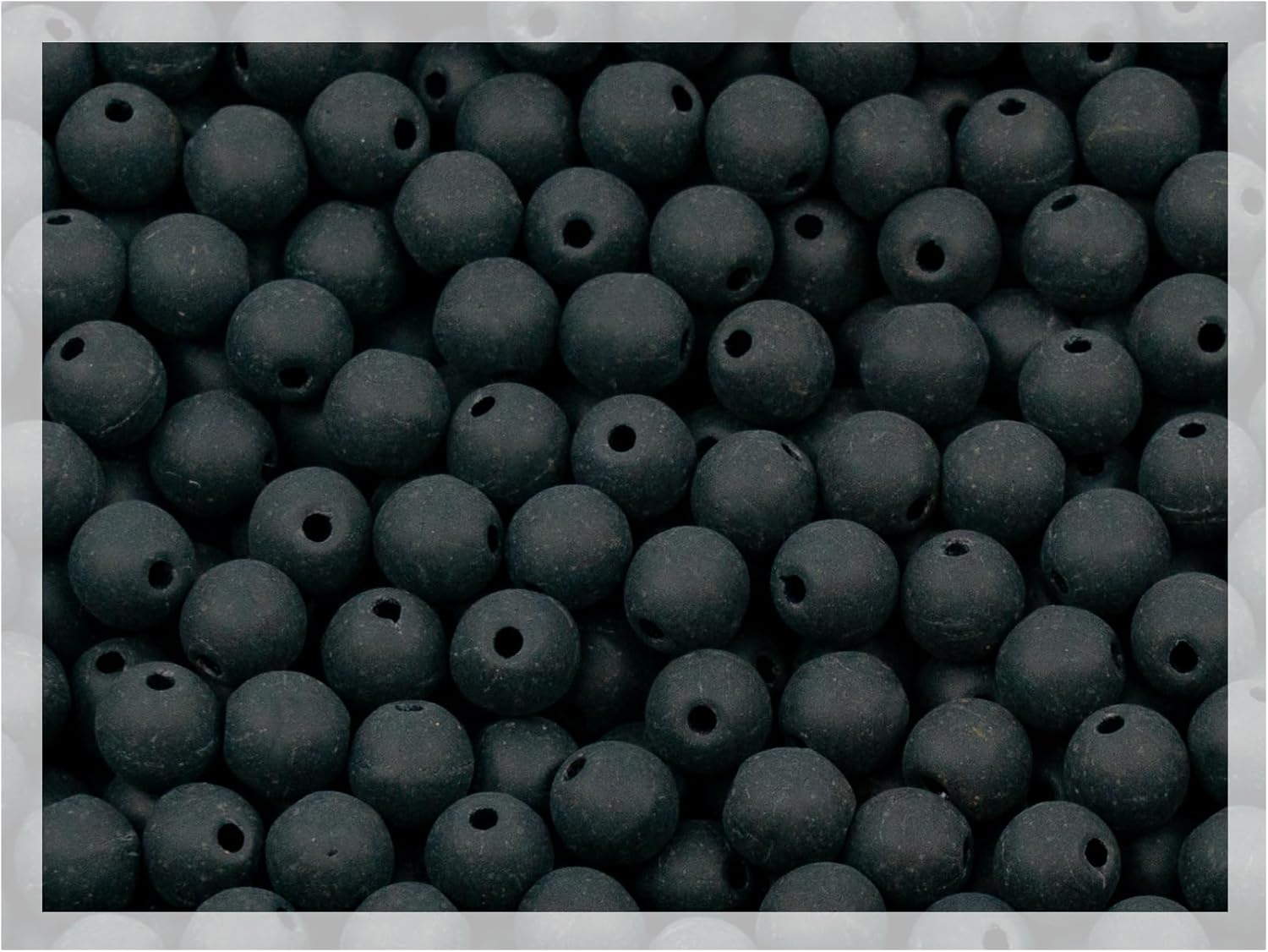 Bohemia Crystal Valley 650 Beads (50g) 4 mm Round Pressed Druck Glass Beads, Jet Black Matte