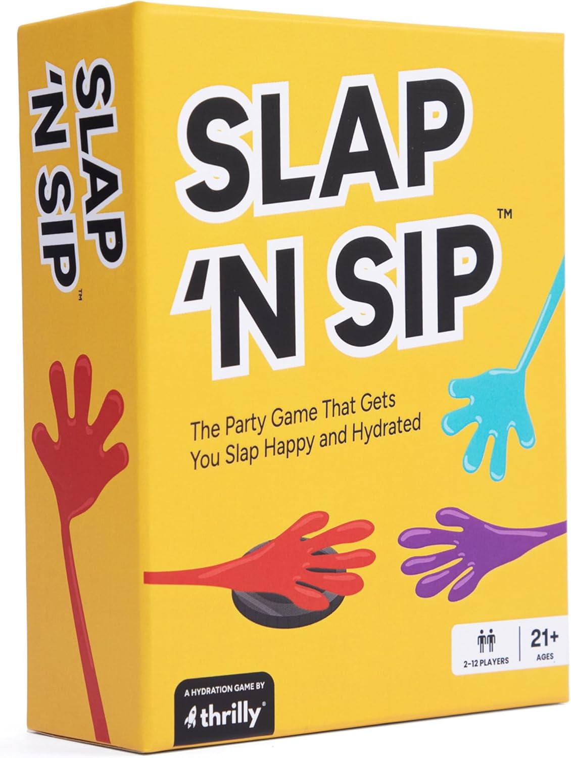 Slap N Sip Hilarious Drinking Game with Sticky Hands, 200 Cards & Sip Chip | Fast-Paced Adult Party Game for Bachelorettes & More