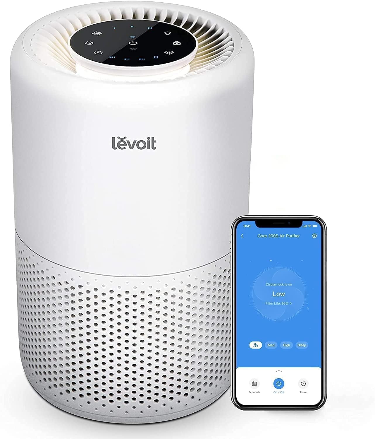 LEVOIT Smart HEPA Air Purifier for Bedroom Home 70m², Alexa & APP Control with Timer, Filter with Quiet Sleep Mode, Air Freshener, Remove Allergens for Dust Odour Pollen Smoke, Gift, Wifi, Core 200S