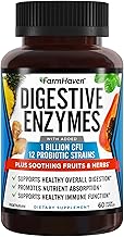 FarmHaven Digestive Enzymes with 18 Probiotics & Herbs | Papaya, Bromelain, Protease & More for Lactose Absorption & Better Digestion | Helps Bloating, Gas, Constipation | Vegetarian, 60 Capsules