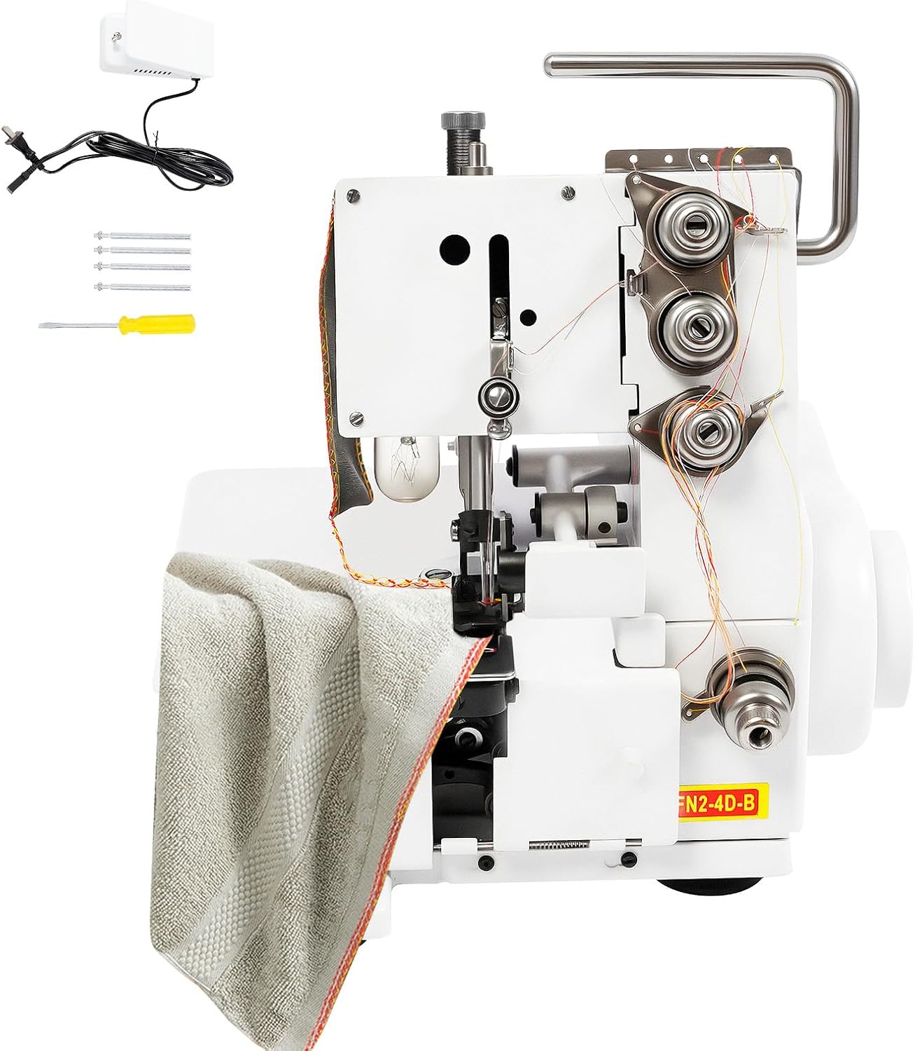 Serger Overlock Machine Professional 4 Thread Seaming Machine with Accessory Kit - 1200 Stitches/Minute, LED Light & Foot Controller Durable Heavy-Duty Metal Frame for Cotton, Silk, Denim