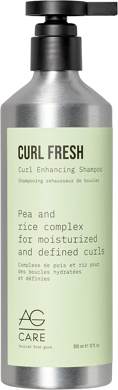 AG CARE Curl Fresh Hydrating Shampoo with Pea & Rice Amino Acids - Curl Shampoo to Cleanse the Scalp and Rescue Moisture for Healthy, Defined Curls, 12 Fl Oz Bottle