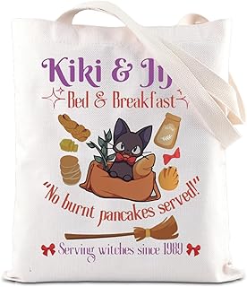 FOTAP Kiki's Anime Lover Gift Kiki&Jiji’s Bed And Breakfast Inspire Tote Bag Black Cat Lover Handbag Animated Movie Gift