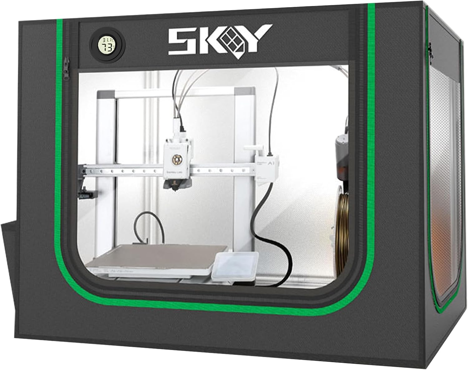 3D Printer Enclosure for Bambu Lab A1,A1 Mini with LED Light,Thermo-Hygrometer, Fireproof Dustproof Tent Constant Temperature Protective Cover,850 * 580 * 580mm