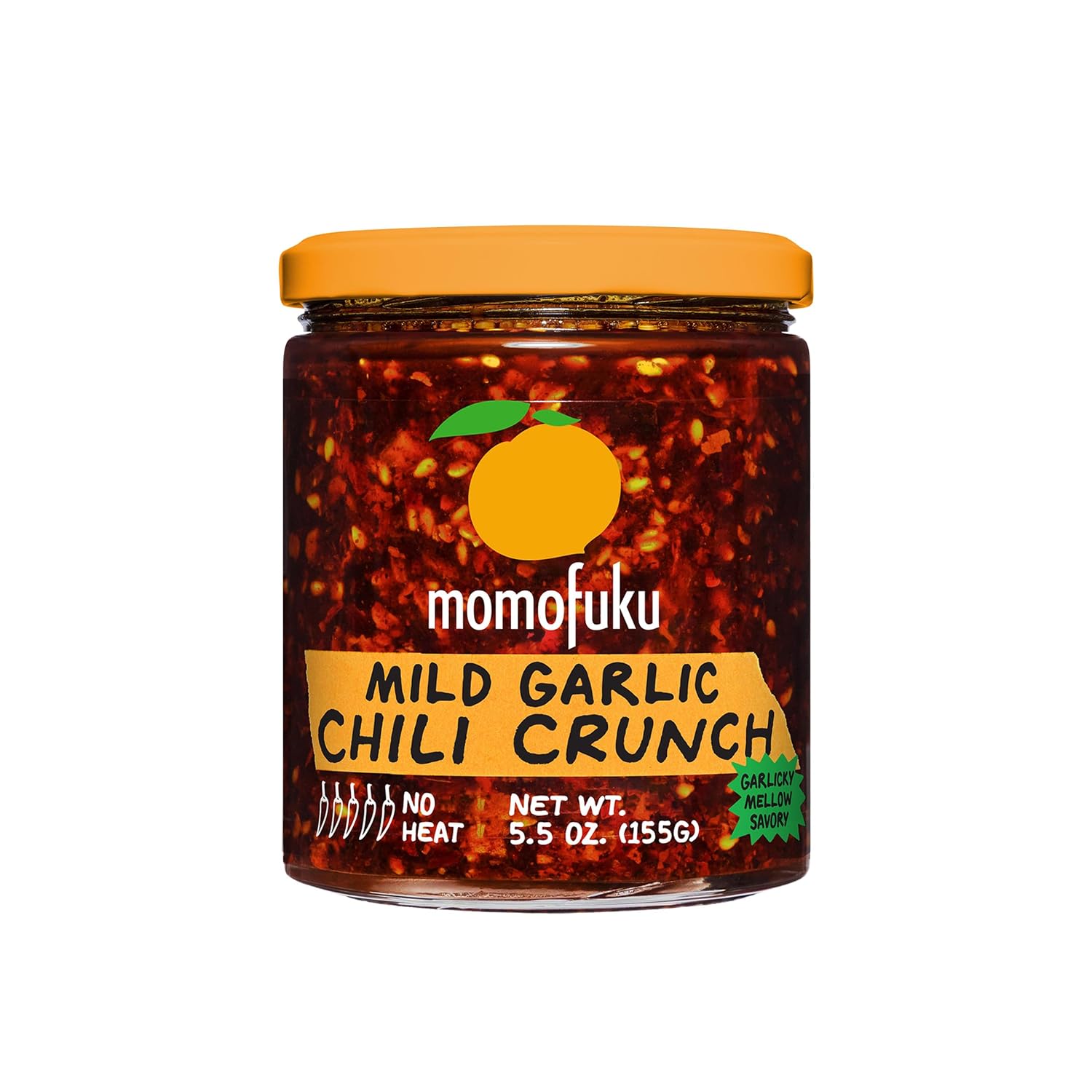 Momofuku Mild Garlic Chili Crunch by David Chang, (5.5 Ounces), Chili Oil with Crunchy Garlic and Shallots, Mild Chili Crisp