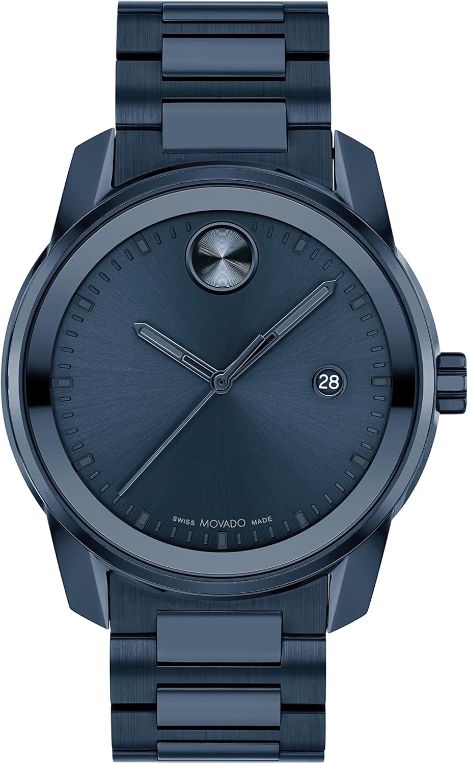 Movado Bold Verso Men's Sport Watch - Swiss Quartz Movement, Stainless Steel Link Bracelet - 5 ATM Water Resistance - Luxury Fashion Timepiece for Him - 42mm