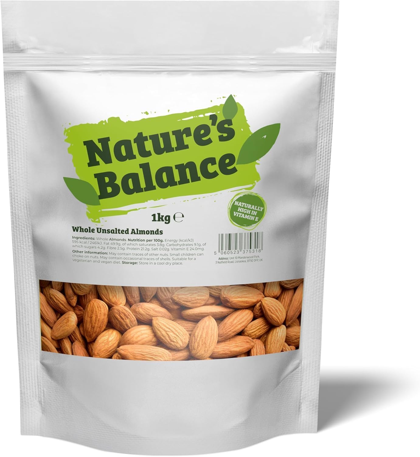 Nature's Balance Whole California Raw Almonds 1kg