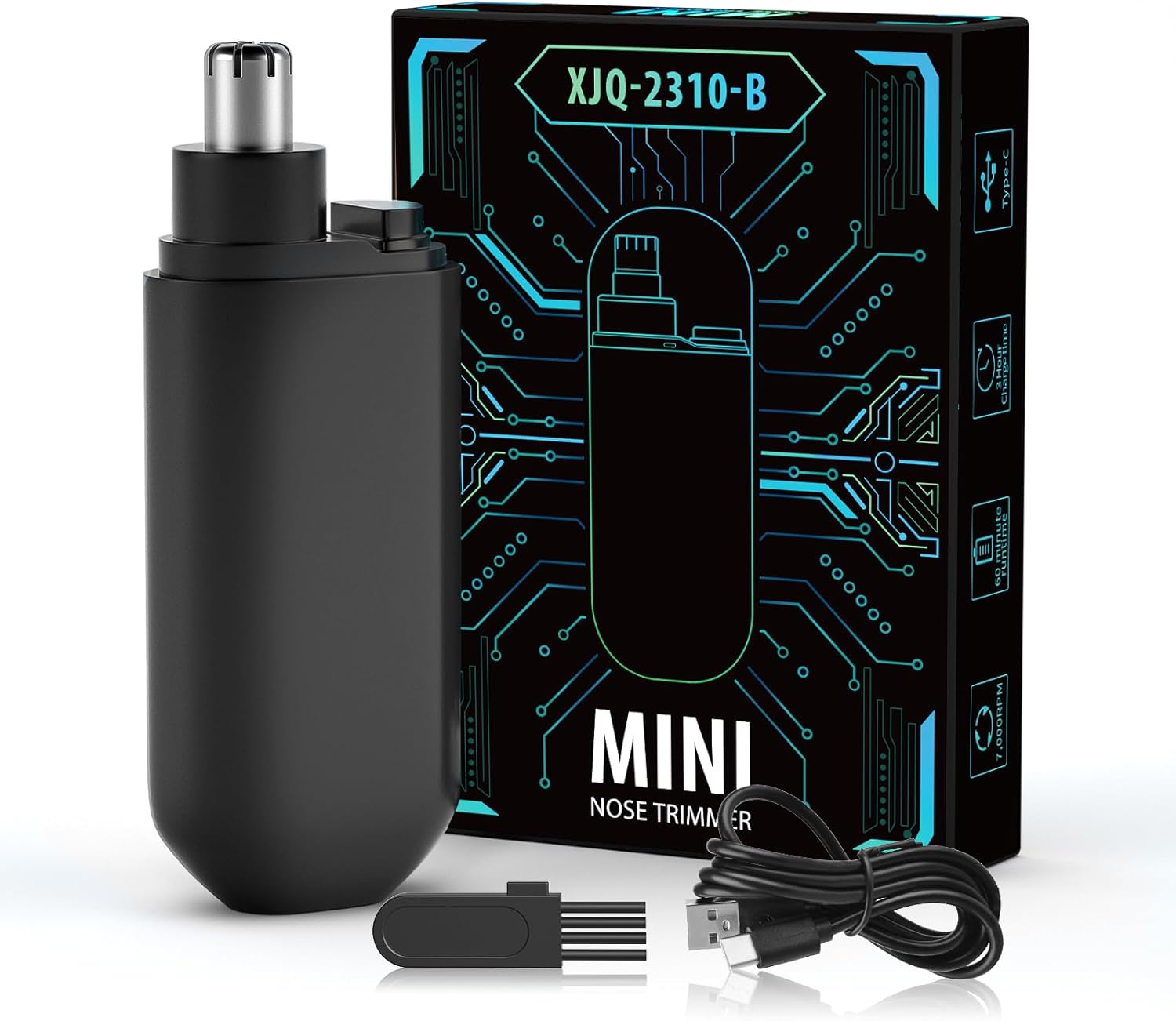 Nose and Ear Hair Trimmer for Men and Women,2025 Painless Type-C Rechargeable Portable Nose Hair Trimmer with IPX7 Waterproof,Dual Edge Blades Clipper for Easy Cleansing Travel Size