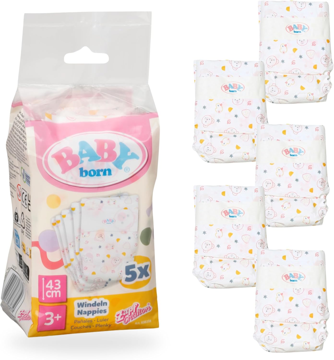 BABY born Nappies, Pack of 5 for 43 cm Dolls