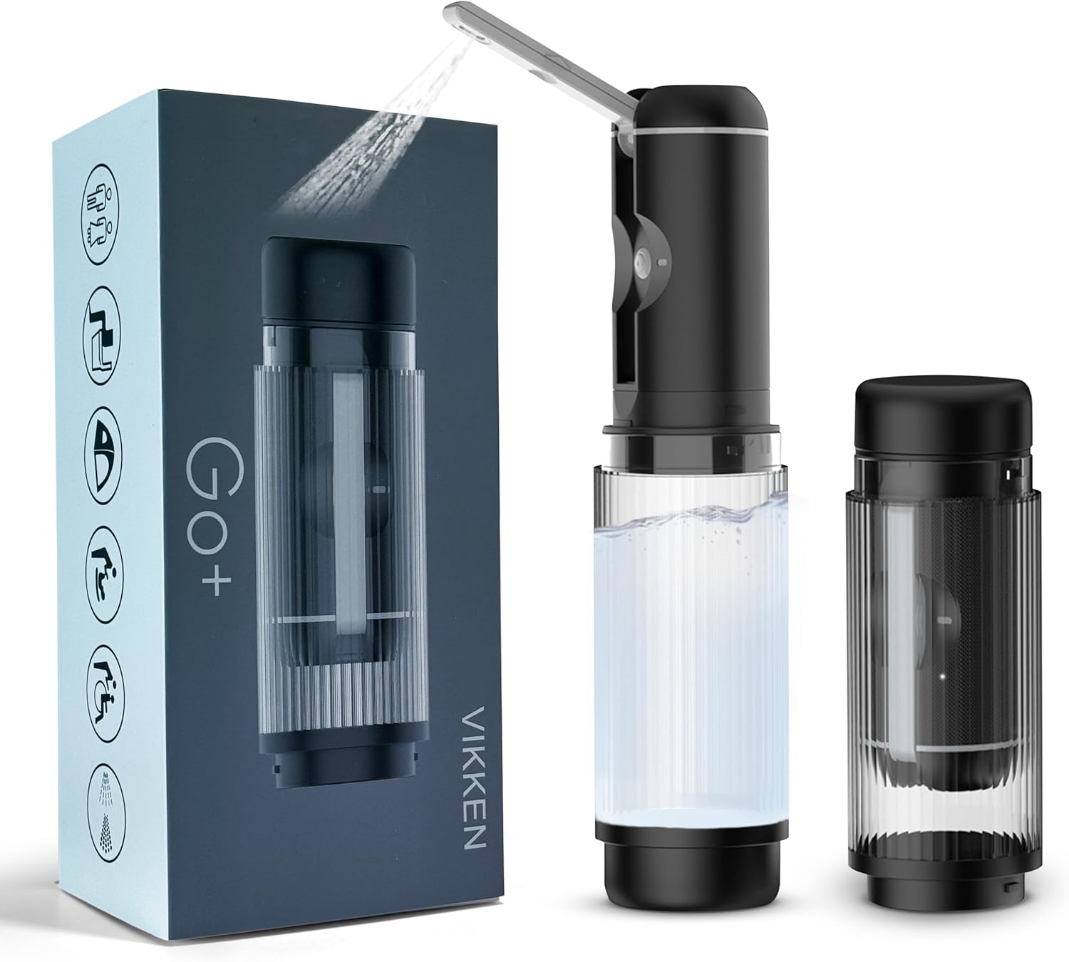 VIKKEN® 300ml Go+ max Portable Travel Bidet USB-Type C Electric Rechargeable Mobile Handheld Water Sprayer Personal Hygiene Self Care for Women & Men