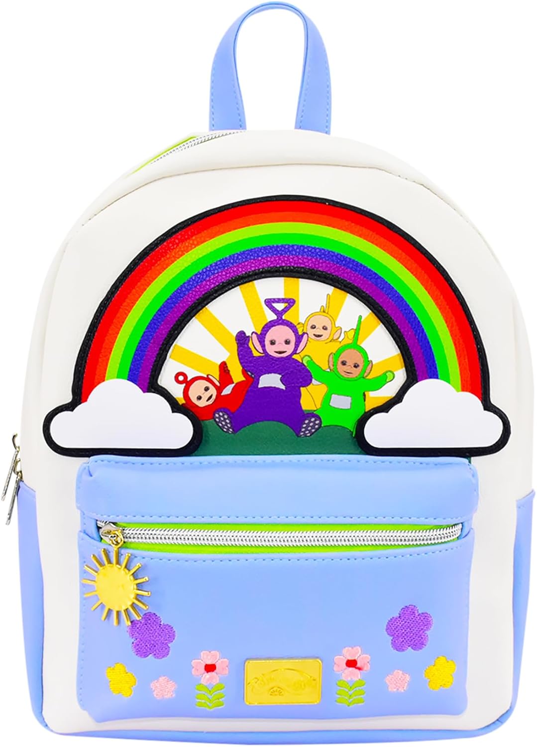 Concept One Teletubbies Mini Backpack, Rainbow Flower Design, Small Travel Bag for Men and Women, Multi