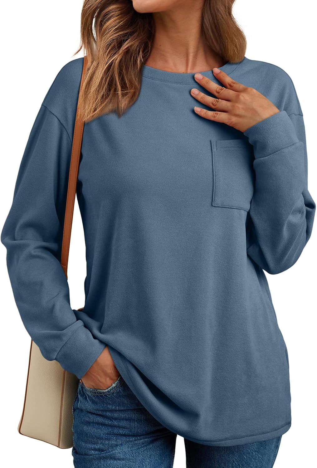 AUTOMET Womens Long Sleeve Tops Loose Fit Fall Cute Thick T Shirts Winter Cruise Outfits Trendy Clothes