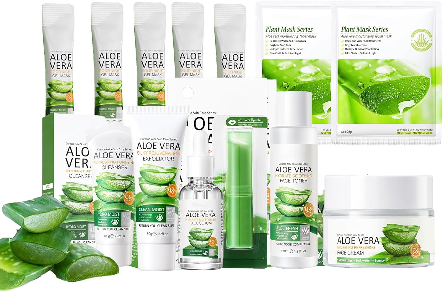13Pcs Skin Care Gift Sets for Teenage Girls, Aloe Vera Extracts Skincare for Women, Simple Pamper Face Care Kit for Teen