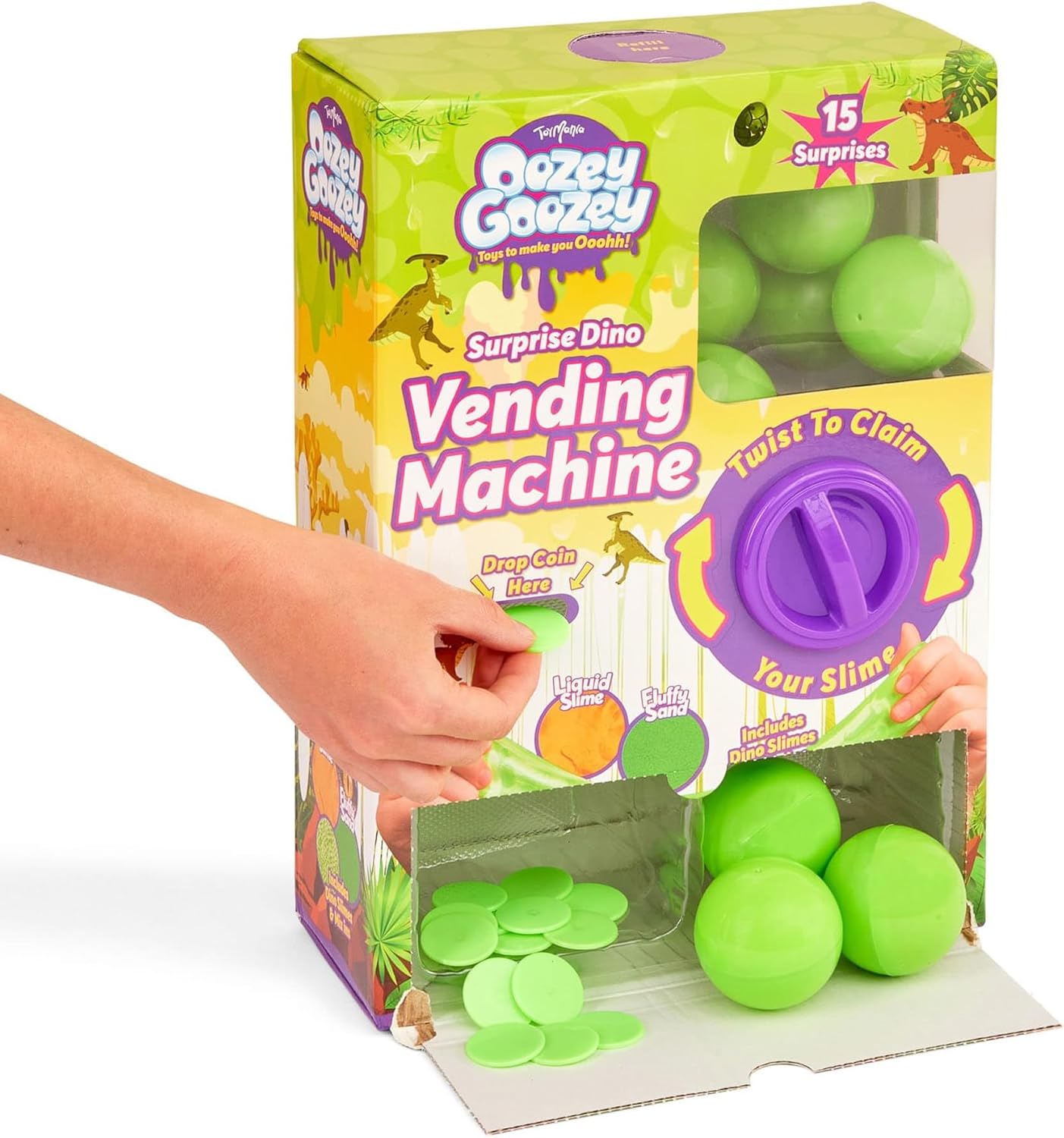 Slime Vending Machine For Kids – Mini Claw Style Dispenser With 15 Surprise Slime Balls – Sensory Toy And Kids Slime Set For Boys Girls Age 3+ – Party Bag Toys Gifts Prizes Messy Play Fun