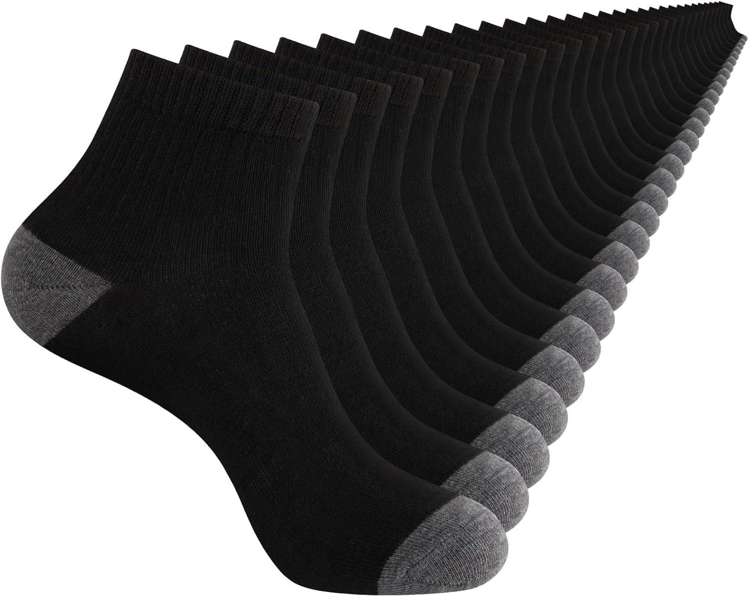 30 Pack 4 Styles Men's Women's Ankle Socks Mini Crew Quarter-Breathable Athletic Casual Bulk, Fits Shoe Size 8-11