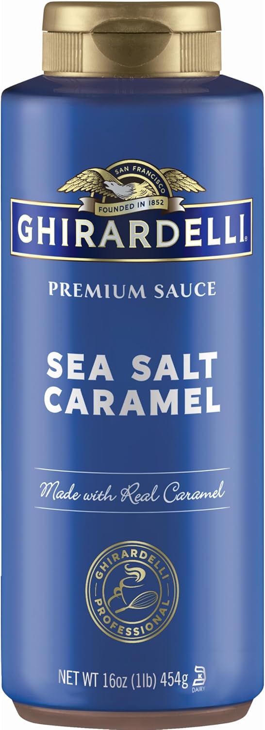 Ghirardelli Chocolate Company Sea Salt Caramel Sauce Squeeze Bottle, 16 oz (Pack of 1)