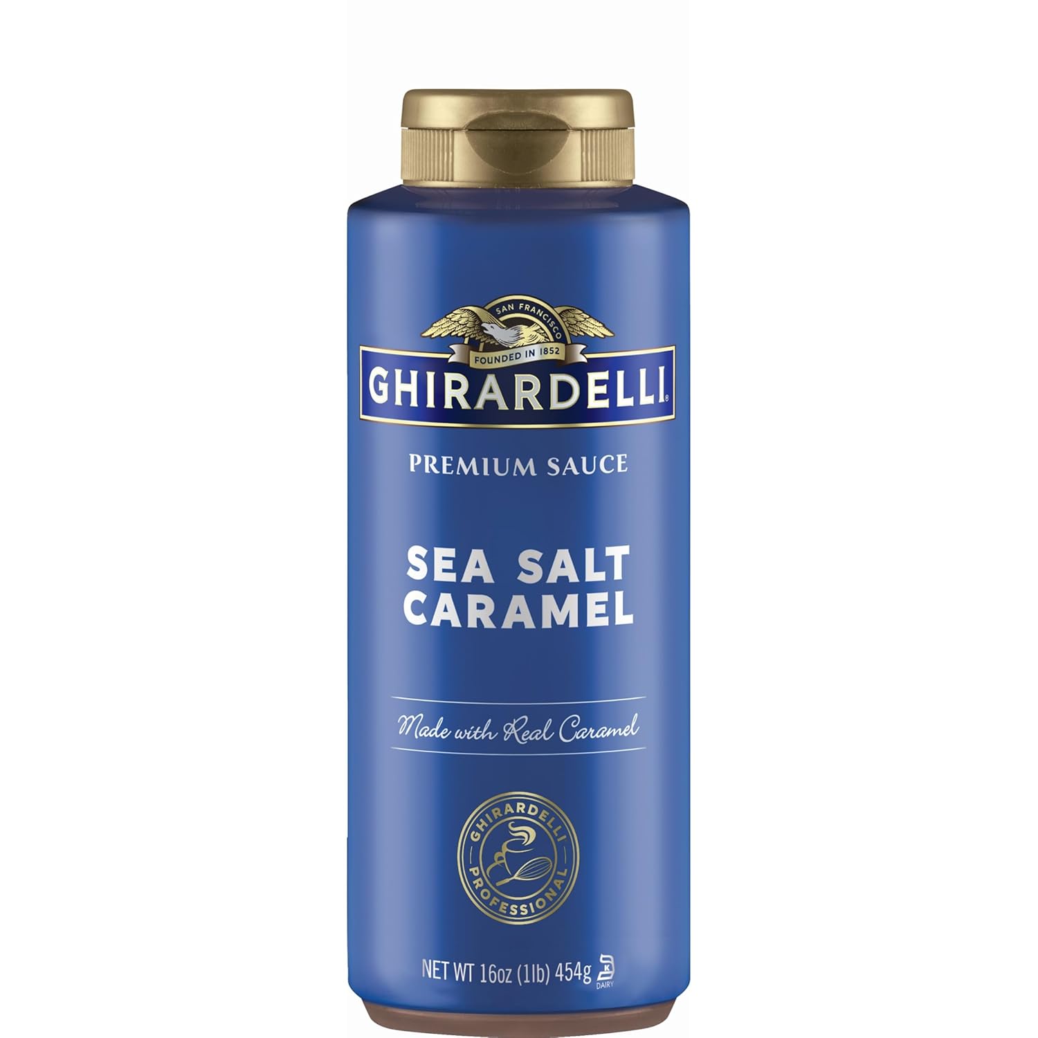 Ghirardelli Chocolate Company Sea Salt Caramel Sauce Squeeze Bottle, 16 oz (Pack of 1)
