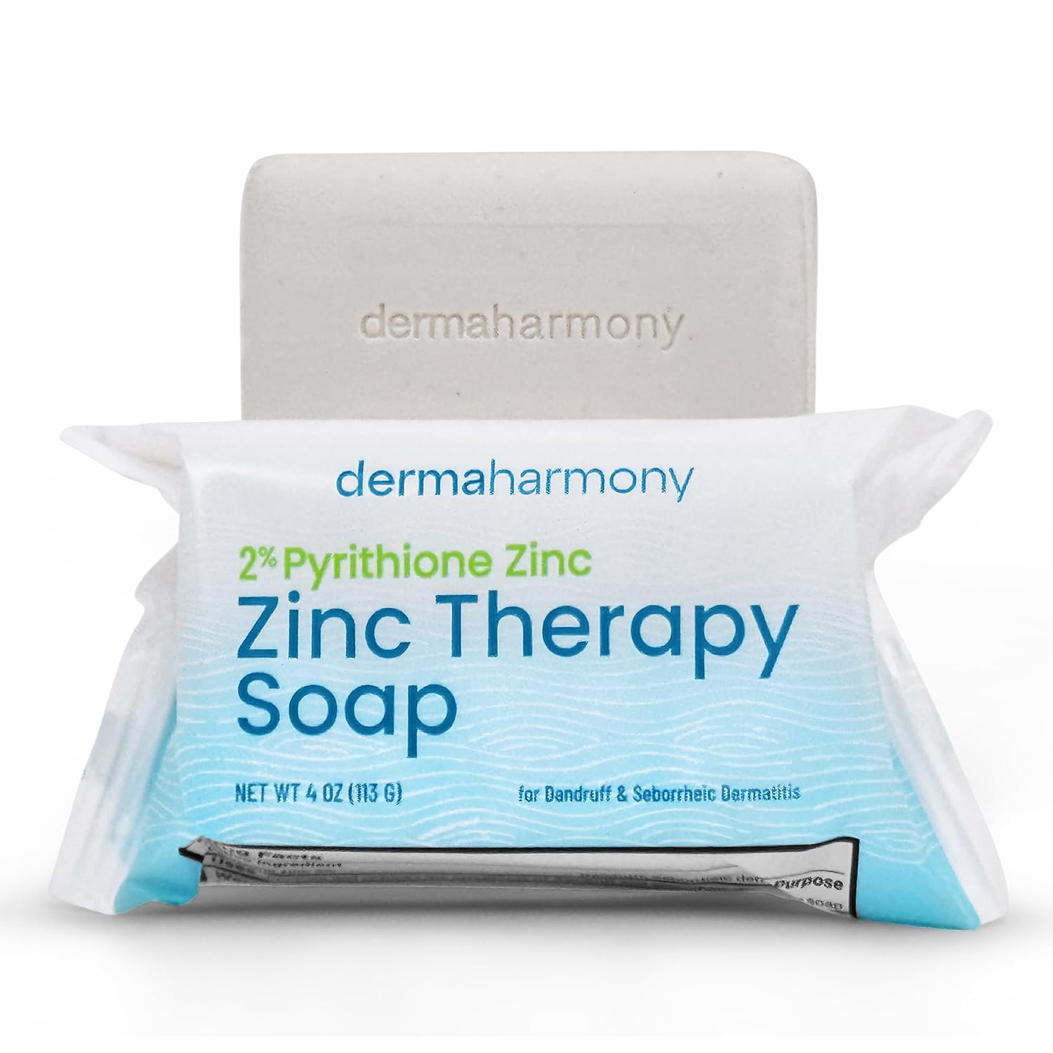 Dermaharmony Pyrithione Zinc Soap for Face & Body - 4 oz (1 Bar)