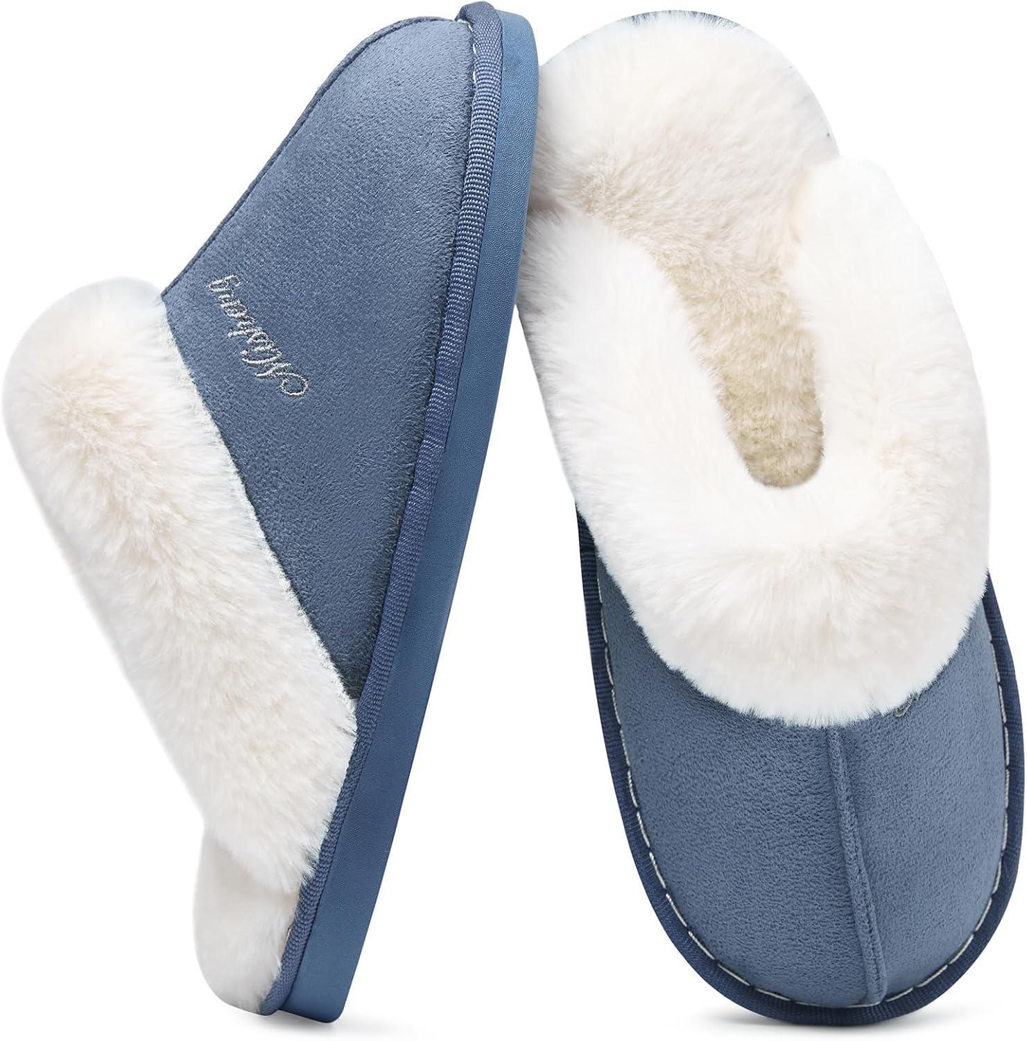 Coswind Slippers Women Men Ladies Fluffy With Memory Foam Warm Fuzzy Soft Winter House Outdoor Indoor Slip on Comfy Cosy Shoes