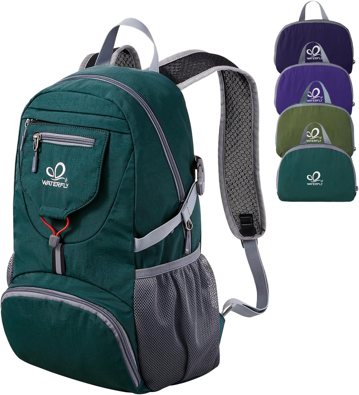 Waterfly Ultra Lightweight Foldable Backpack: 20L Packable Rucksack Daypack for Men Women Hiking Travelling Camping Sports Outdoor