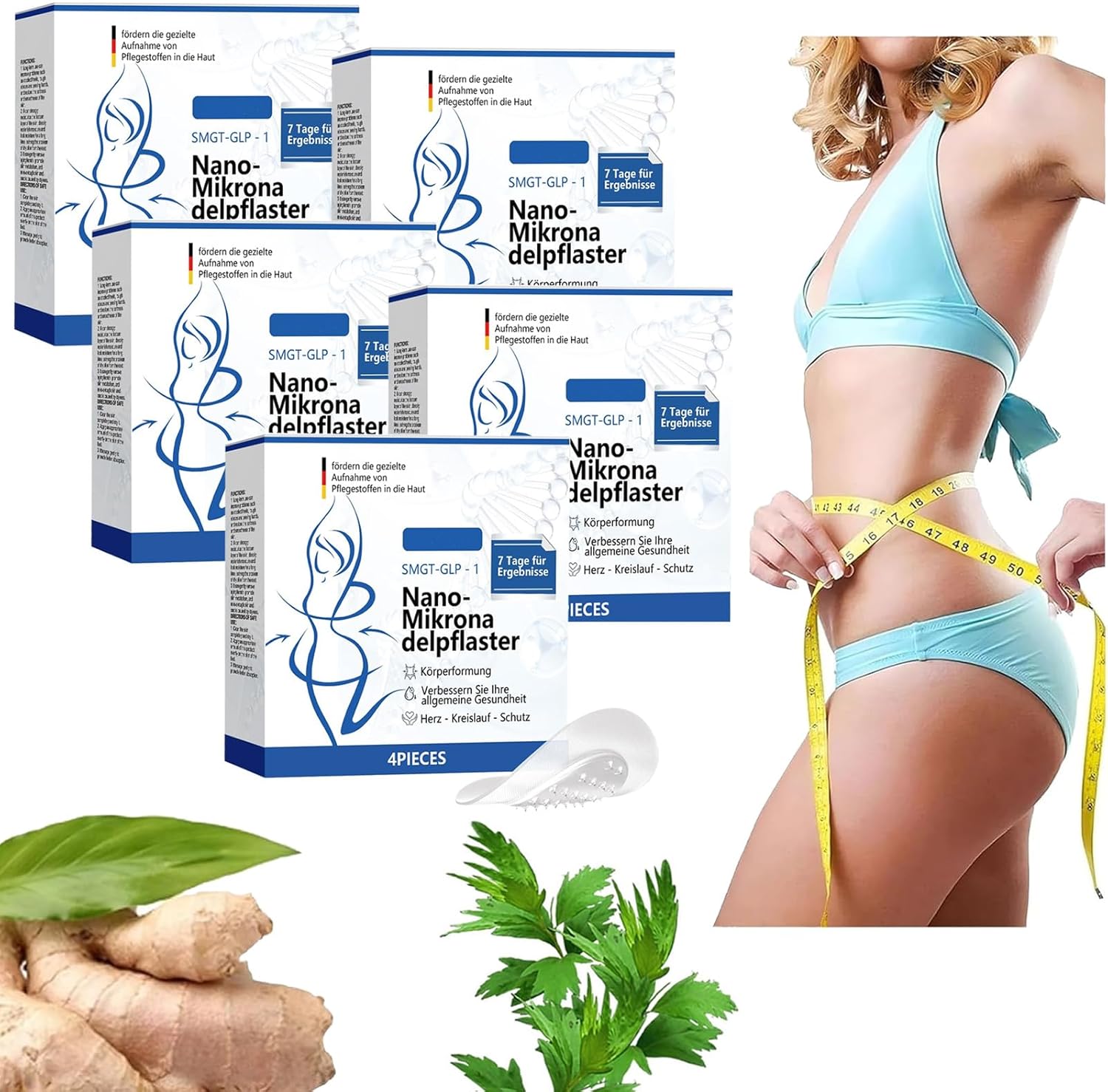 5 Box Nano Needle 𝐒lim Patch,20 Pcs Natural Microneedle Patches Maintains Body 𝐒haping Curves,𝐒limming Stickers Beauty Skin Care for Women Men,𝐁elly 𝐅at 𝐁urning 𝐖eight 𝐋oss Sticker