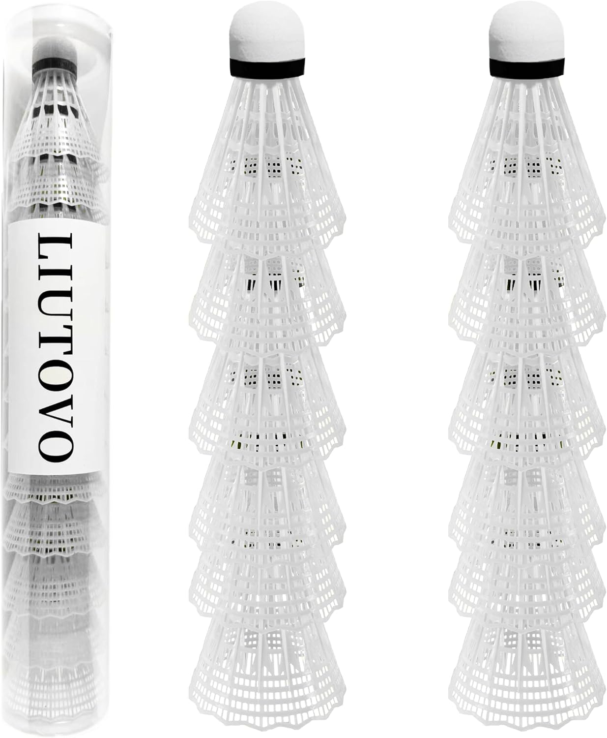 12 Packs Nylon Badminton Shuttlecocks Birdies Nylon Feather Shuttlecocks Badminton Birdies Great Stability & Durability Indoor Outdoor Sports Hight Speed Training