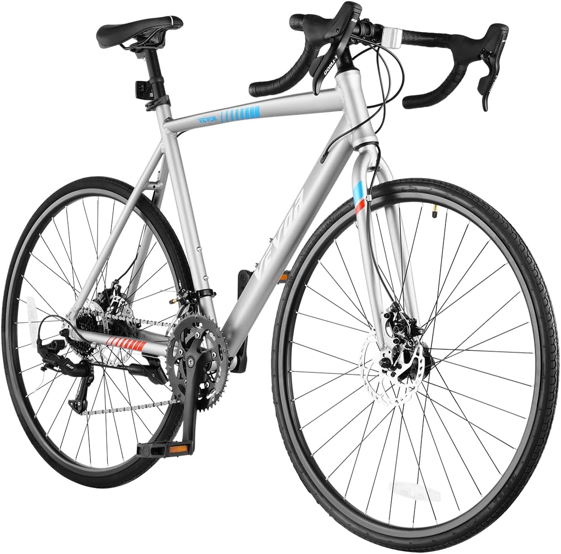 VEVOR Road Bike, 700C Wheels Racing Bike, Shimano Drivetrain City Commuter Road Bicycle, Urban Adult Sport Bicycle with Drop Bar, for Men and Women