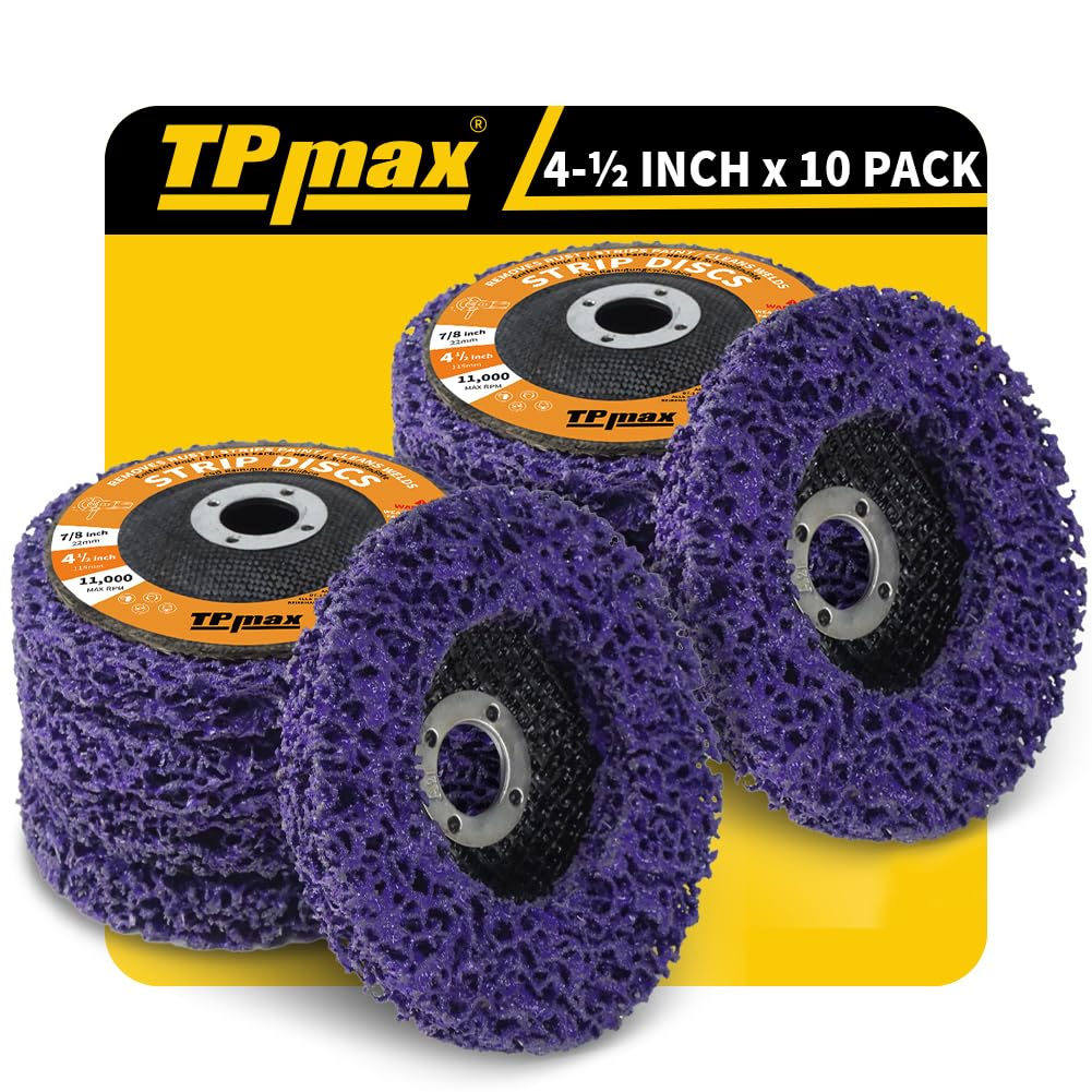 4-1/2" x7/8'' Stripping Discs Rust Remover Wheel Remove Paint and Oxidation Poly Strip Wheel Disc Abrasive Angle Grinding Wheel - 10 Pack(Purple)