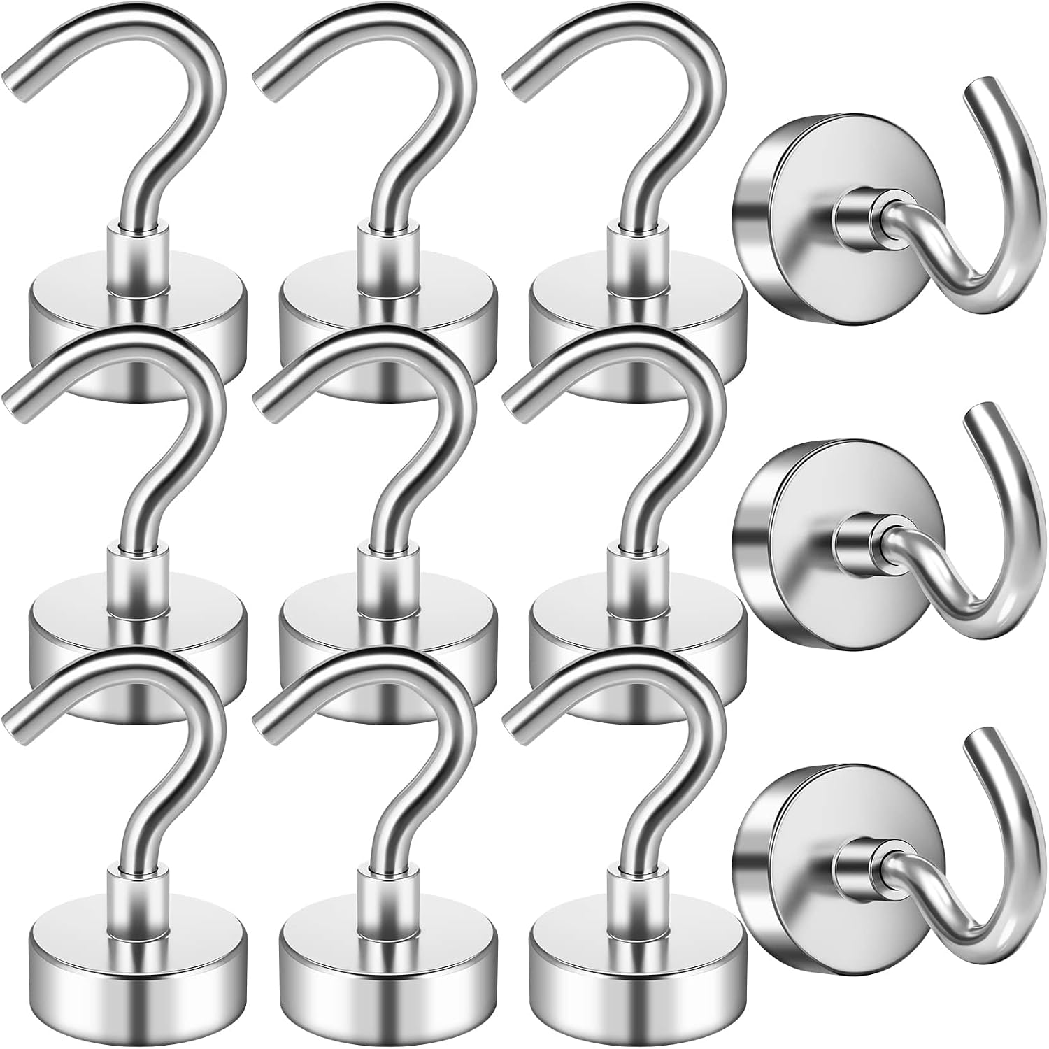 FINDMAG Magnetic Hooks for Cruise, 12 Pack 10kg+ Heavy Duty Magnet Hooks