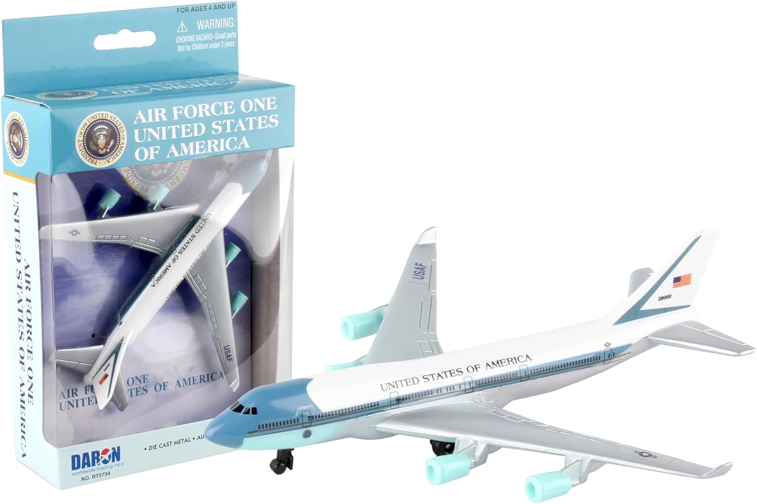 Herpa 86RT-5734 Single Airplane Air Force One-in Miniature for Crafts, Collecting and as a Gift, Multicoloured