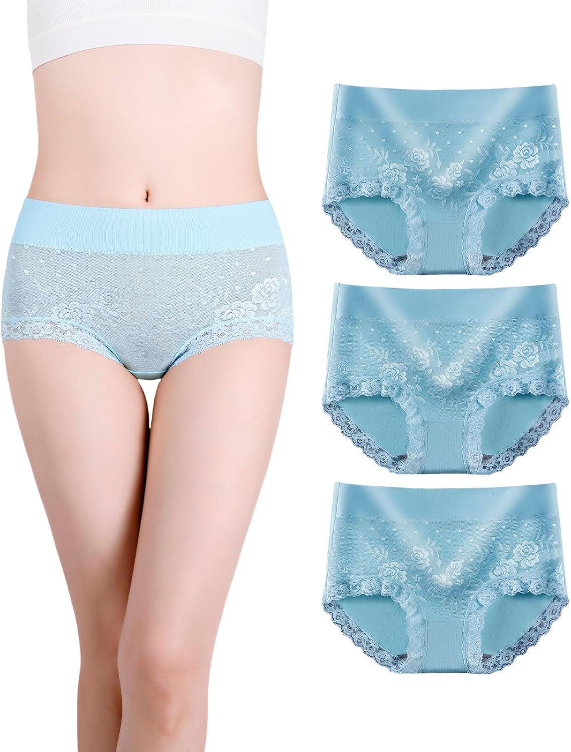 marysgift Knickers Sexy Underwear for Women Ladies Full Briefs Soft Panties 3 Pack