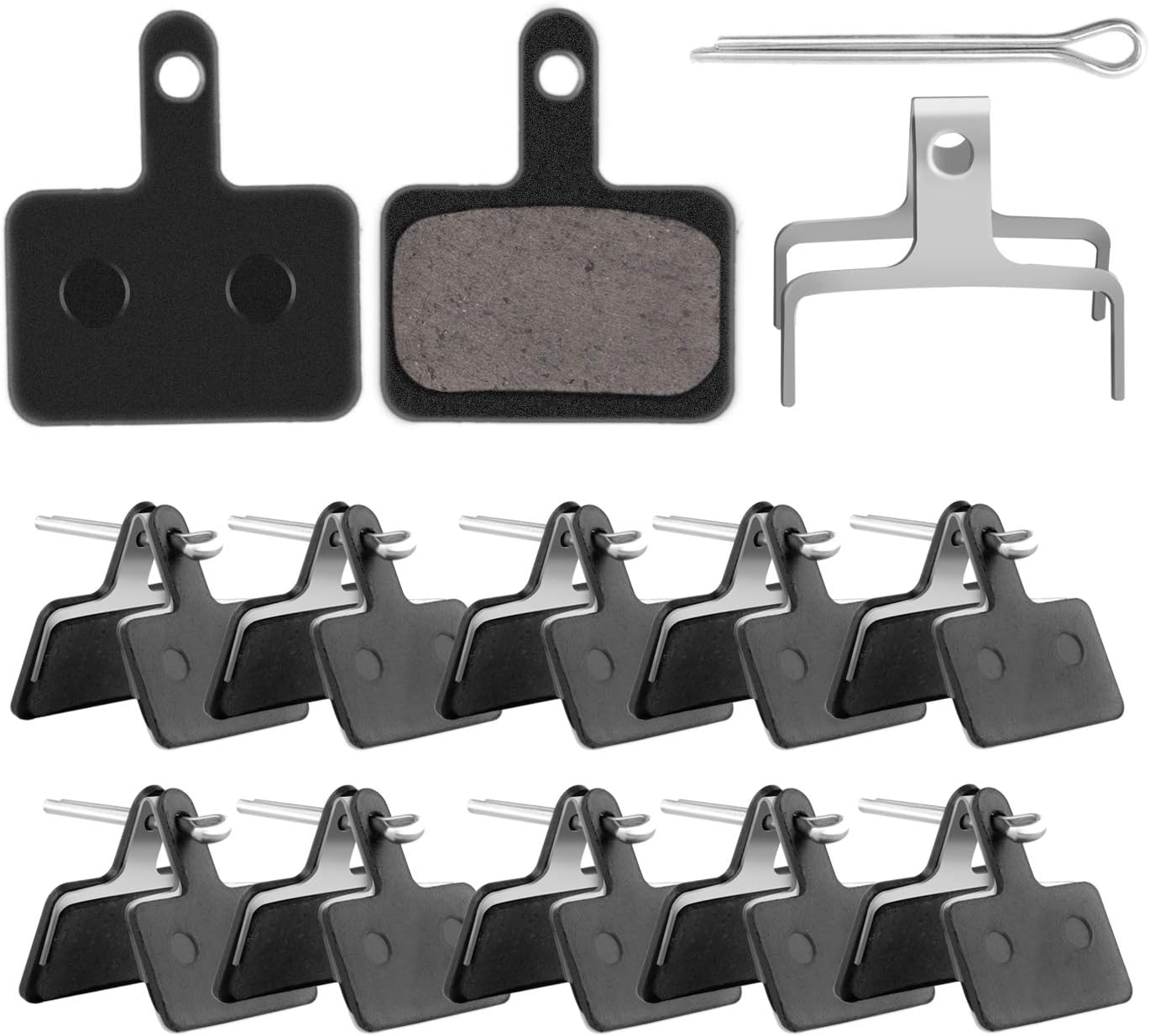 QUACOWW 10 Pairs Bicycle Brake Pads Disc Brake Pads Bike Brake Pads Set for Shimano TRP Tektro and Replacement Other Same Design Bicycle Disc Brake Pads(30mmx20mm)