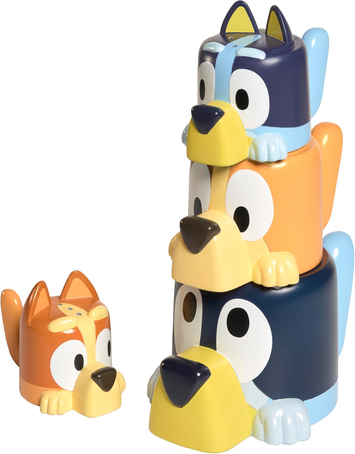 Toomies Bluey's Family Pourers with Designs Featuring Chilli, Bandit, Bingo, and Bluey - Nesting, Stacking Cups for Bath Time - Officially Licensed Bluey Toys - Baby Bath Toys for +18 Months