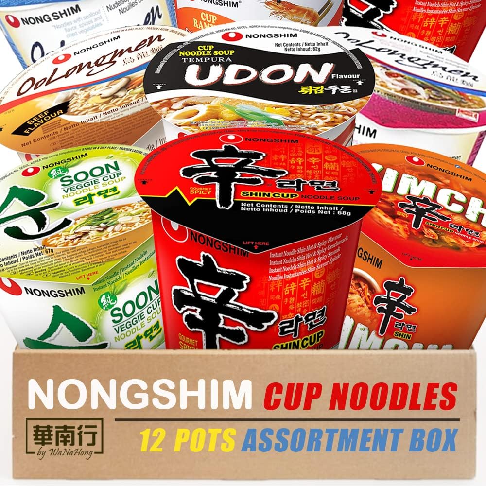 WaNaHong Nongshim Shin Cup Noodles Assorted Box (12 Cups)