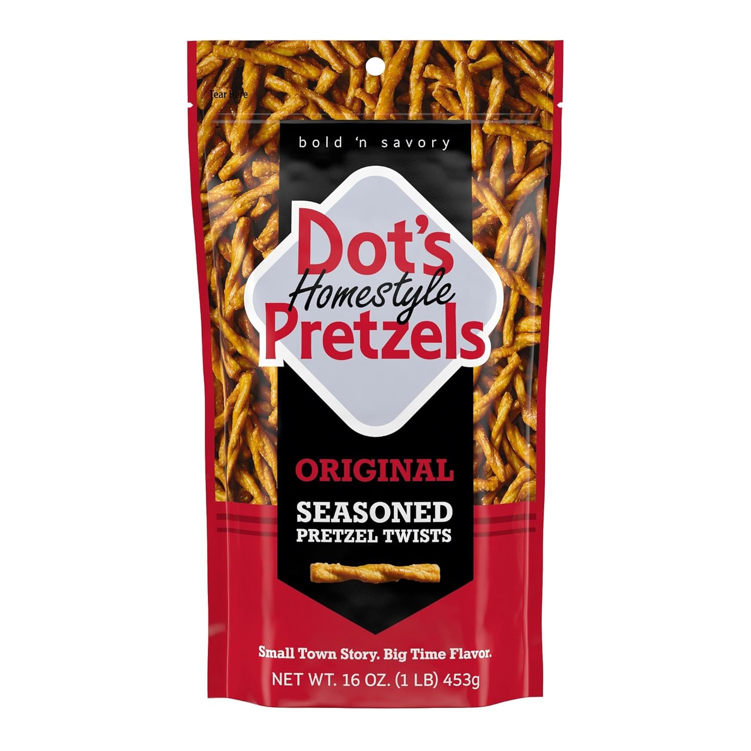 Dot's Pretzels Original Seasoned Pretzel Twist Snack, 16oz Grocery Sized Bag