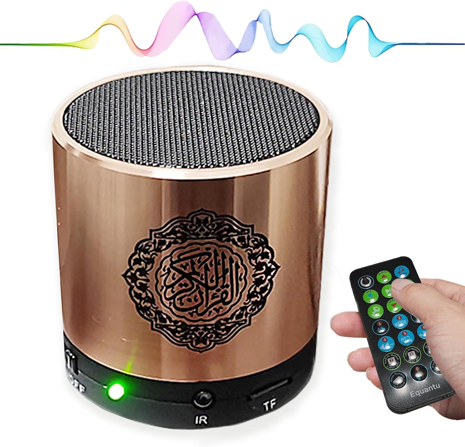 BlissKiss Digital Quran Player - Multilingual Recitation & Azan, 16 Reciters/16 Languages, Remote Control for Prayer/Meditation Ramadan