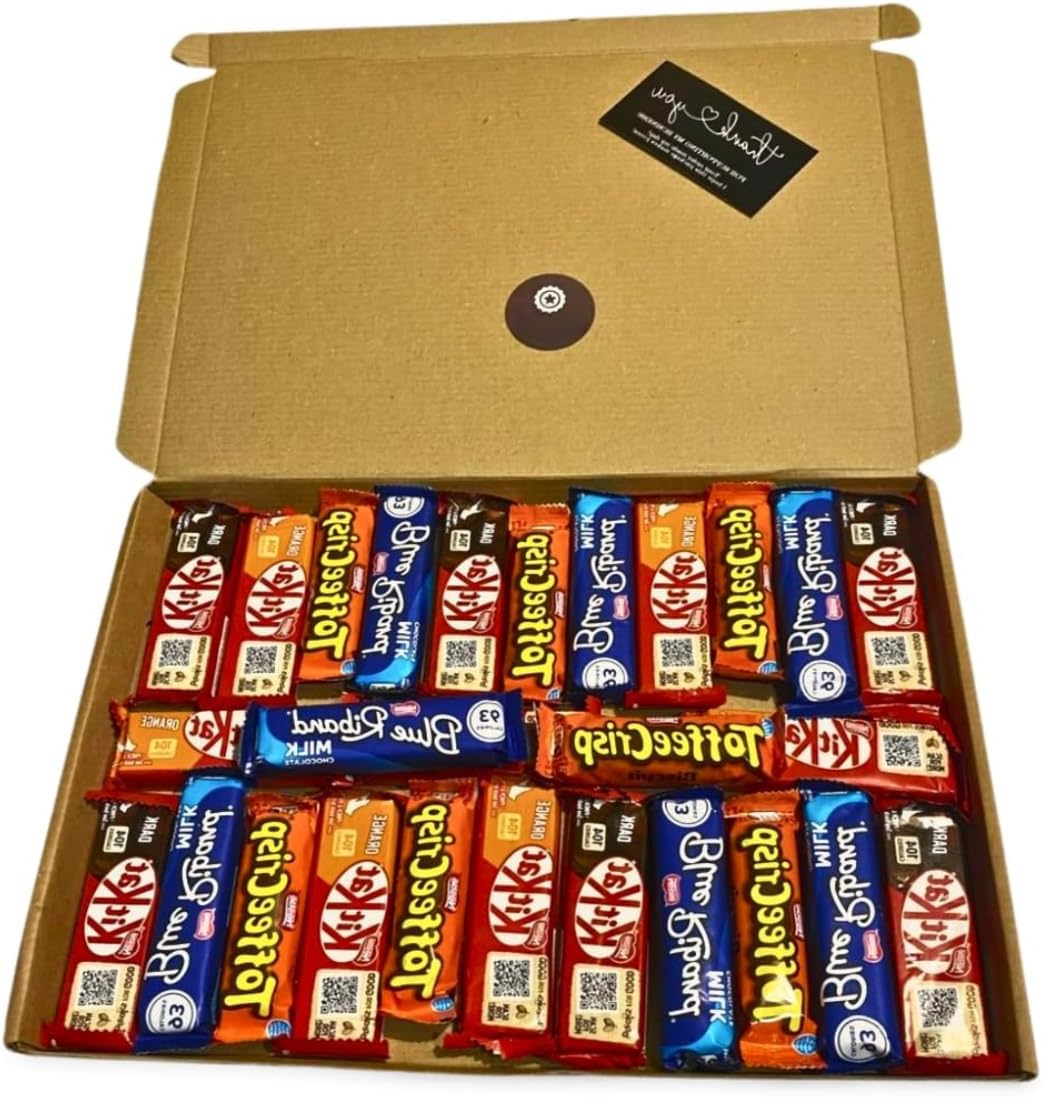 Premium Chocolate Gift Box – 26-Piece Assorted Mix of Wafer Bars, Caramel Crisps & Layered Chocolate Squares – Bulk Variety Pack of Sweet Treats for Sharing, Parties & Gifting – By FrJahan