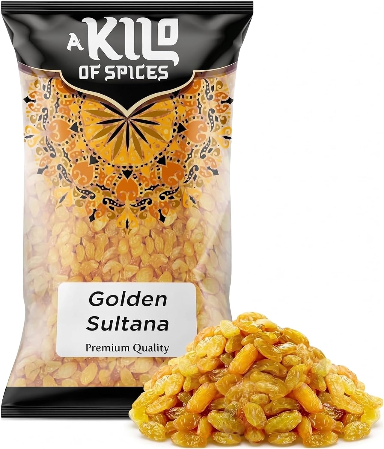 A Kilo of Spices Golden Sultanas 1kg, Golden Raisins, Dried, for Baking